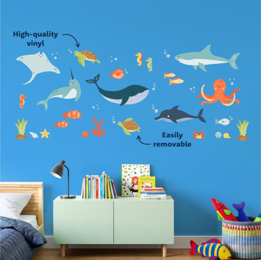 Bright Sea Animals Wall Stickers gallery image №1