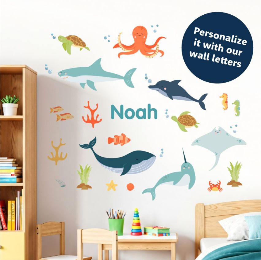 Bright Sea Animals Wall Stickers product preview image