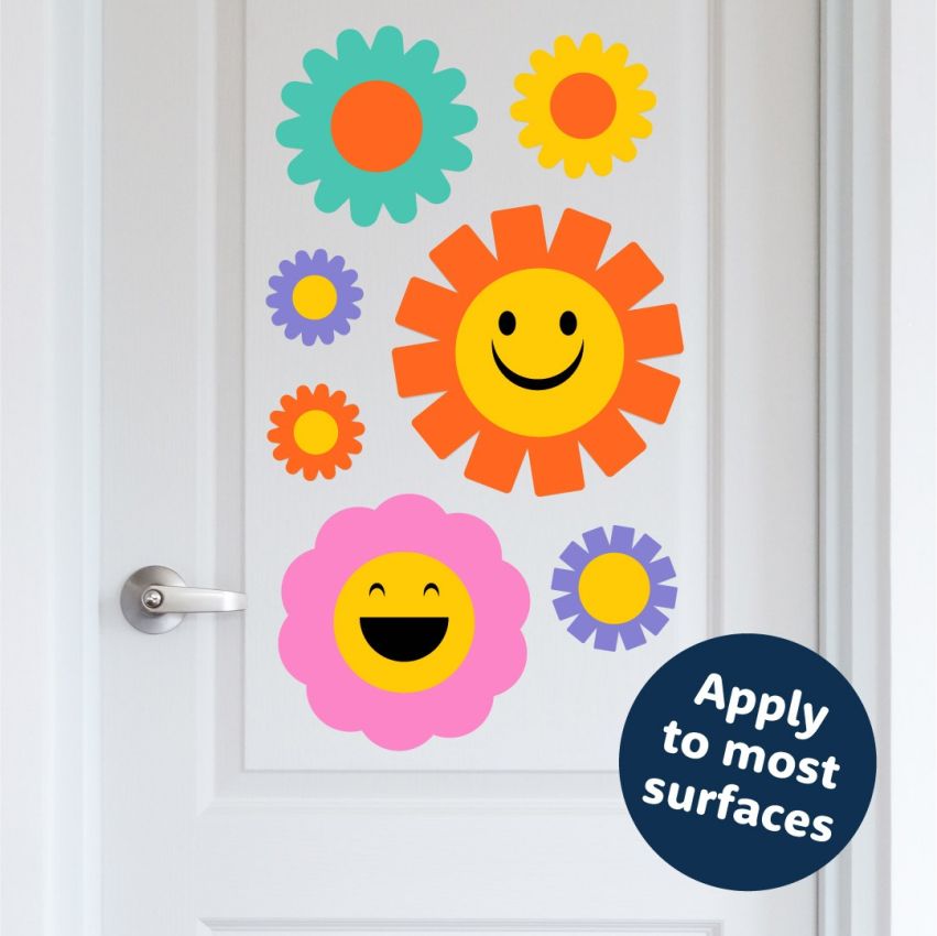 Bright Smiley Flowers Wall Stickers product preview image