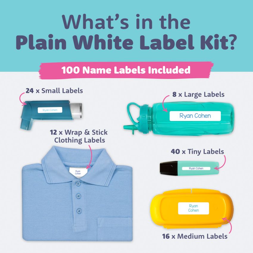 White Name Labels Combo Pack product preview image