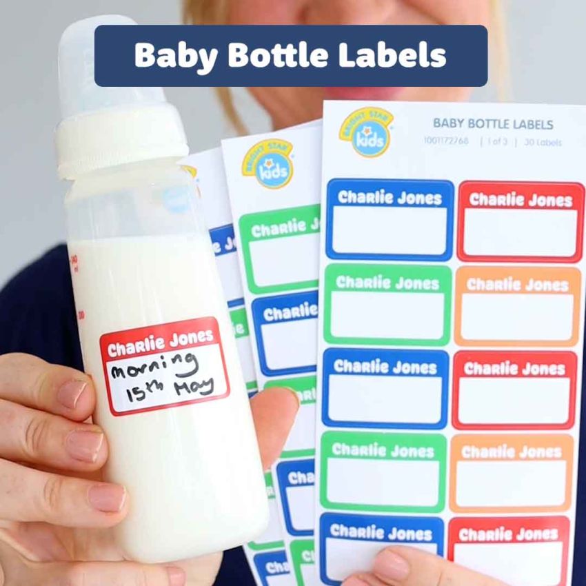 Classic Baby Bottle Name Labels