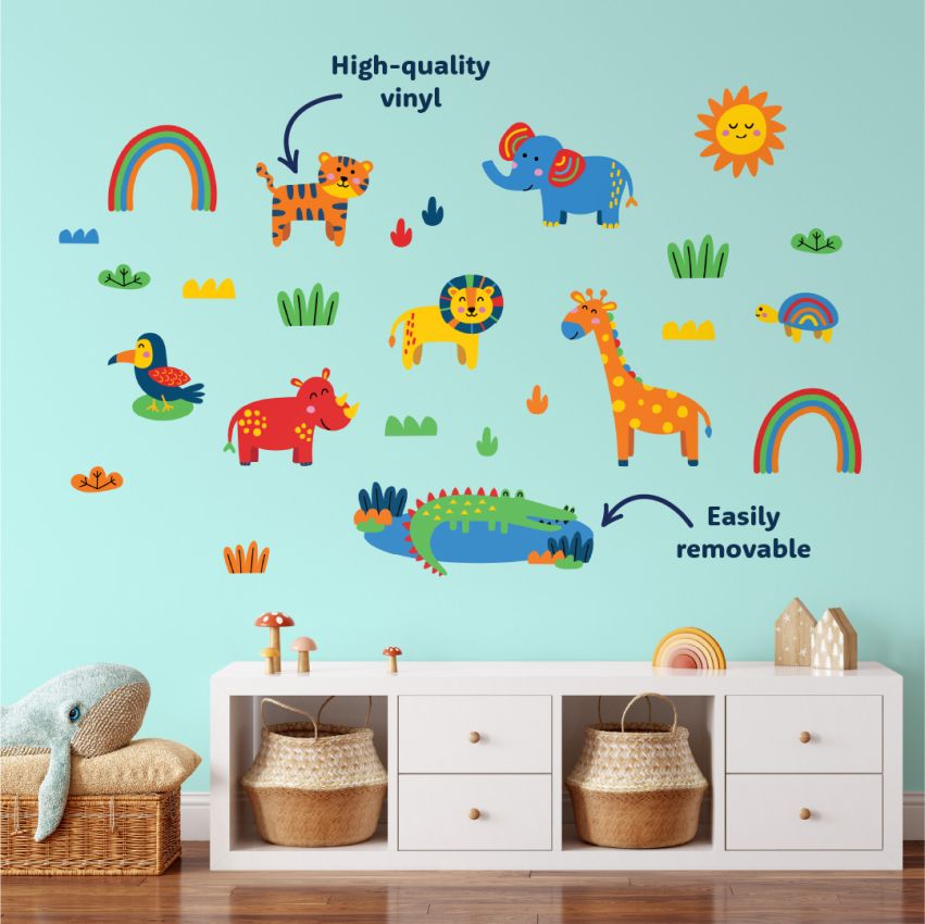 Red Wild Animals Wall Stickers gallery image №1