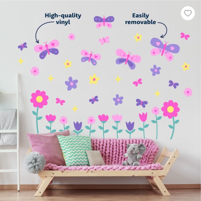 Butterflies & Flowers Wall Stickers gallery image №1