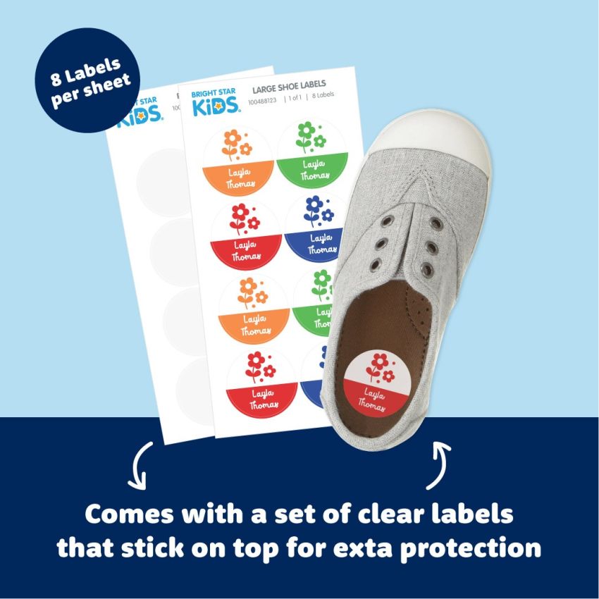 Round Shoe Stick On Name Labels gallery image №1