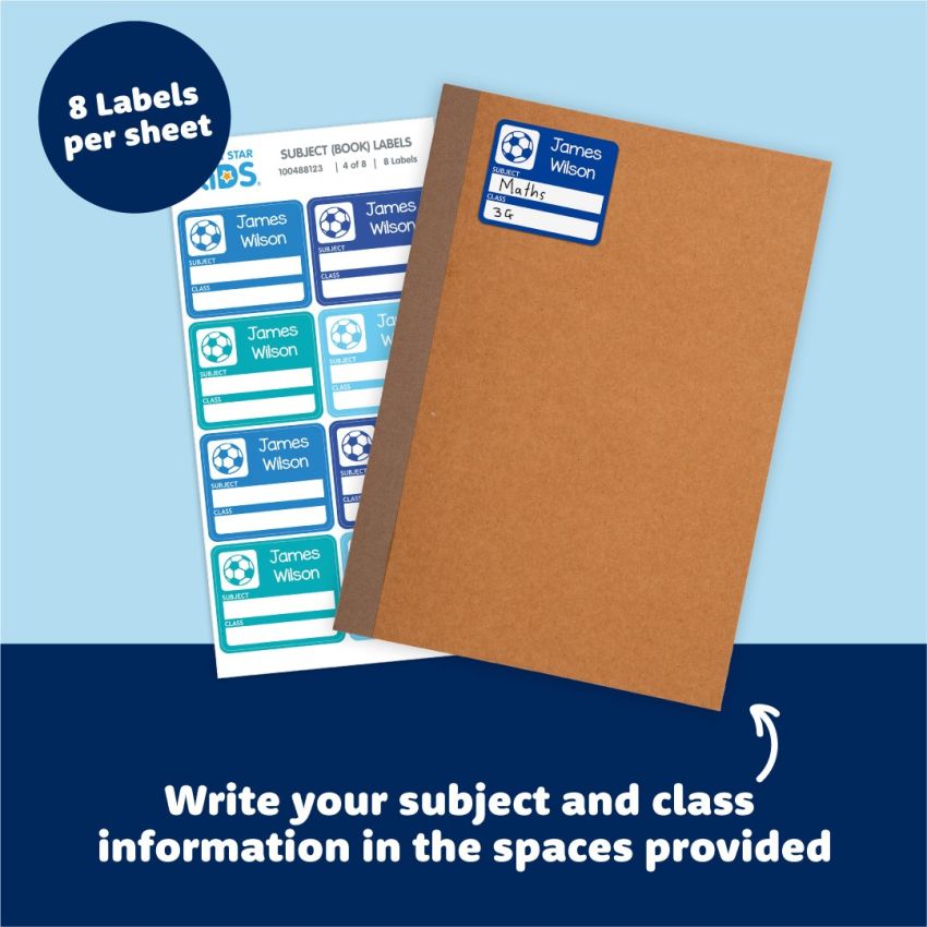 Subject (Book) Stick On Name Labels product preview image