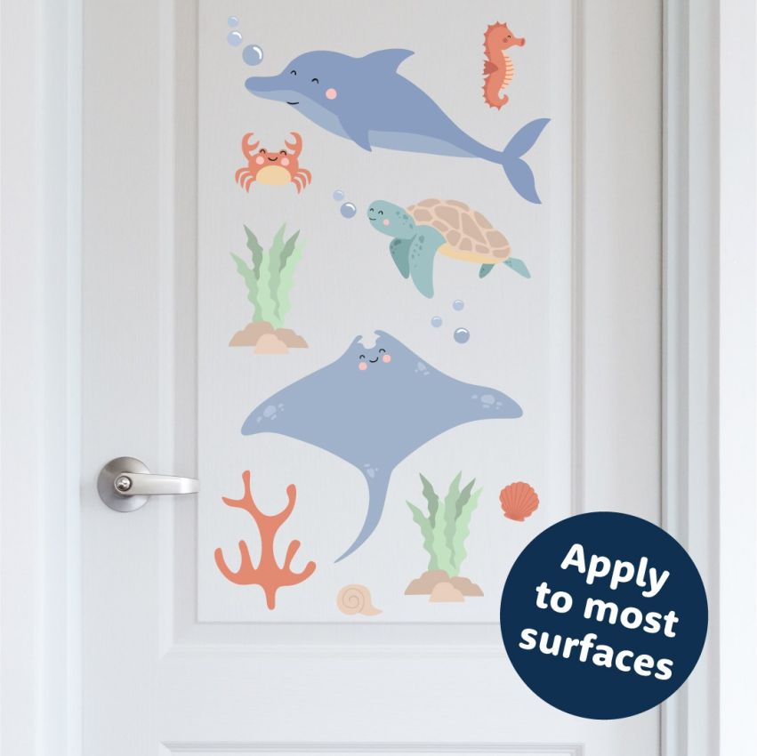Pastel Sea Animals Wall Stickers gallery image №2
