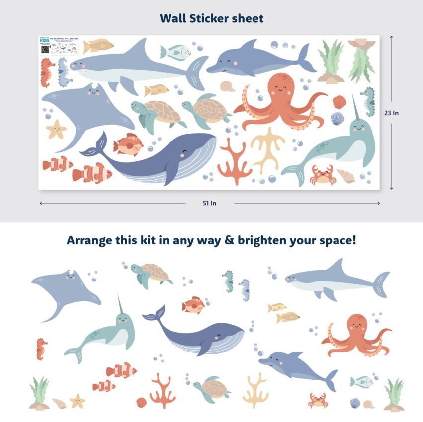 Pastel Sea Animals Wall Stickers