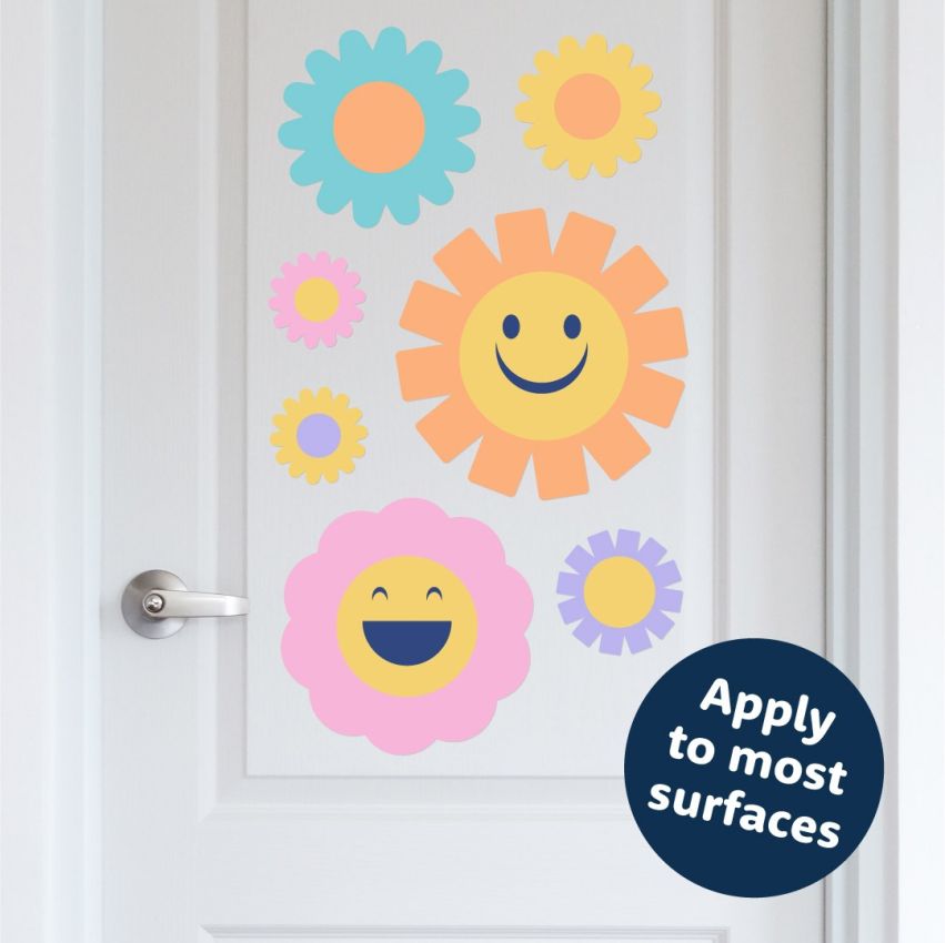 Pastel Smiley Flowers Wall Stickers gallery image №2