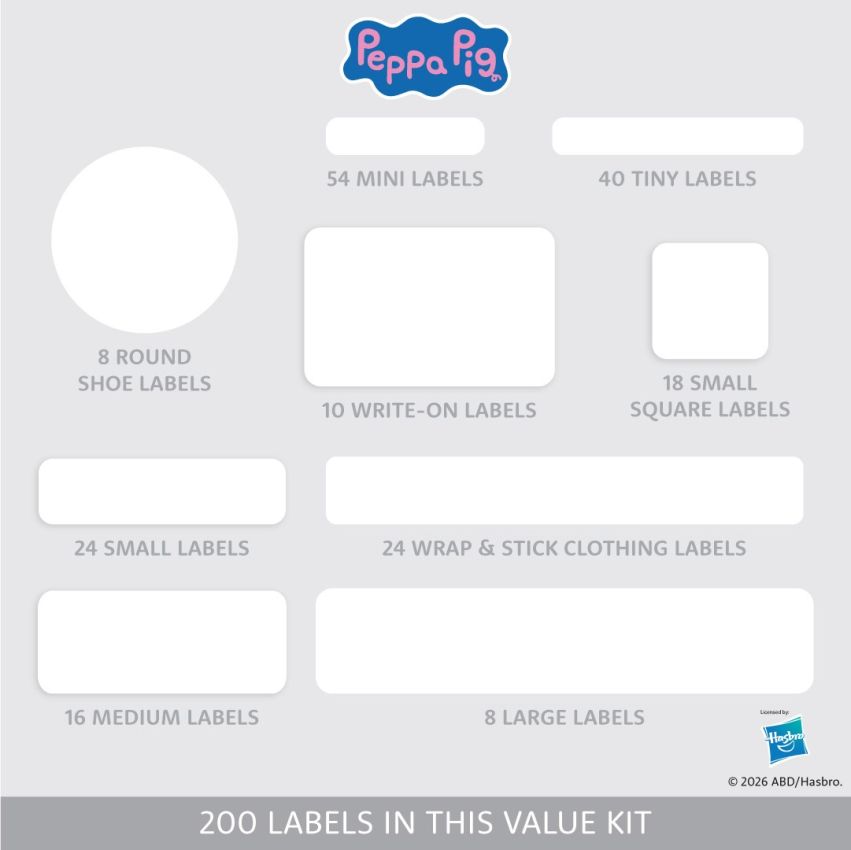 Peppa Pig Kid's Name Label Kit