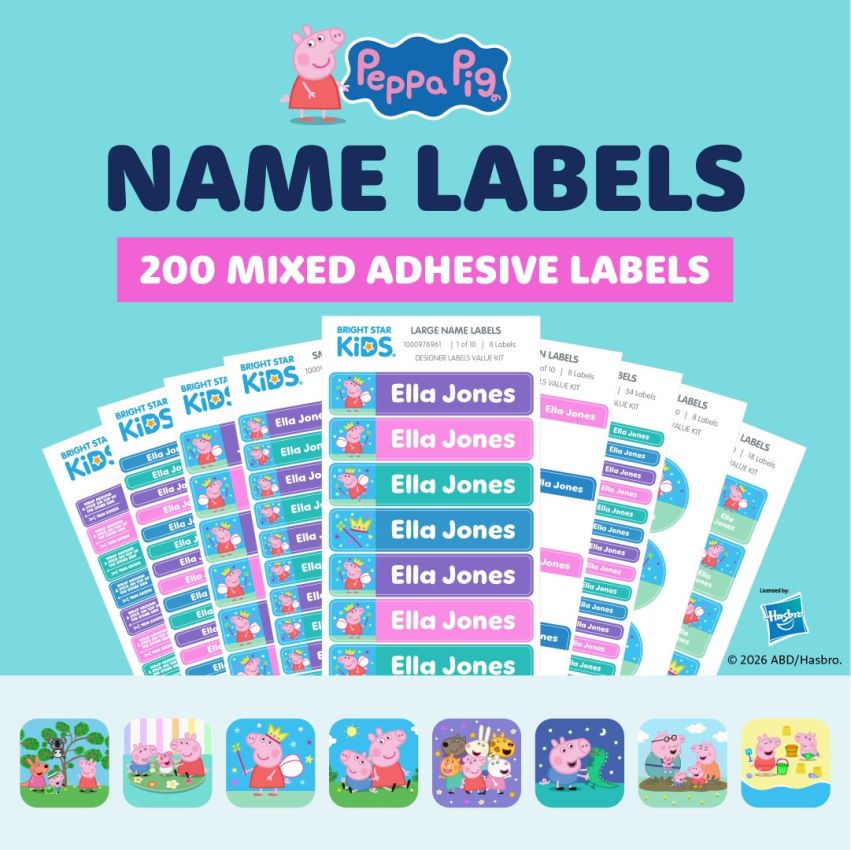 Peppa Pig Kid's Name Label Kit