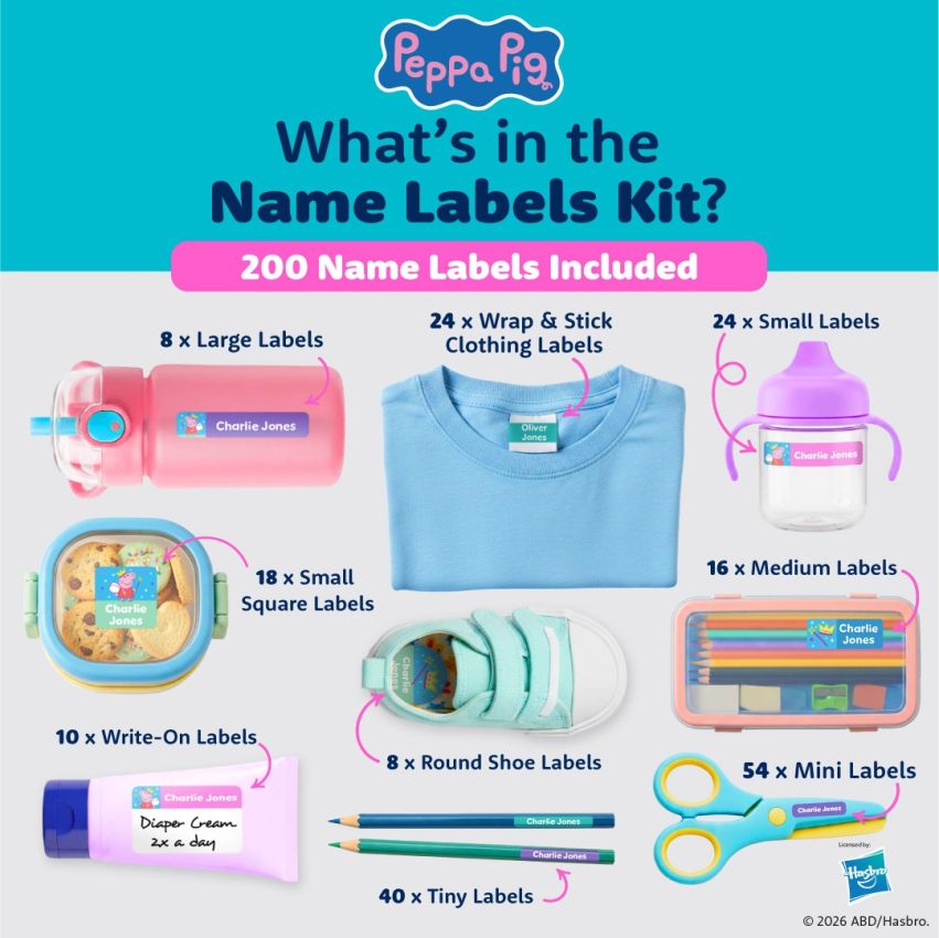 Peppa Pig Kid's Name Label Kit