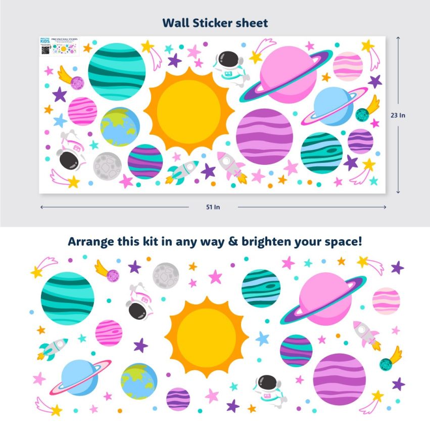 Pink Space Wall Stickers