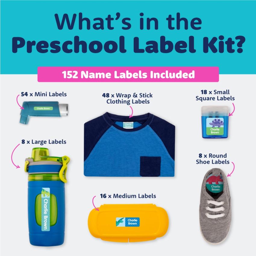 Designer Preschool & Kindergarten Name Labels Pack product preview image