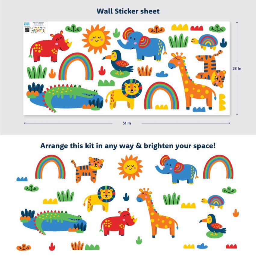 Red Wild Animals Wall Stickers
