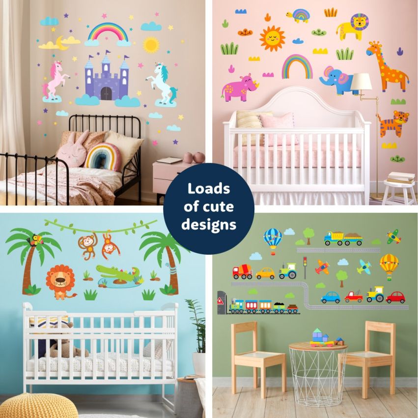 Retro Smiley Flowers Wall Stickers