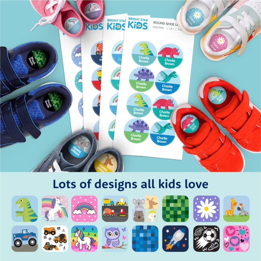 Round Shoe Stick On Name Labels gallery image №1