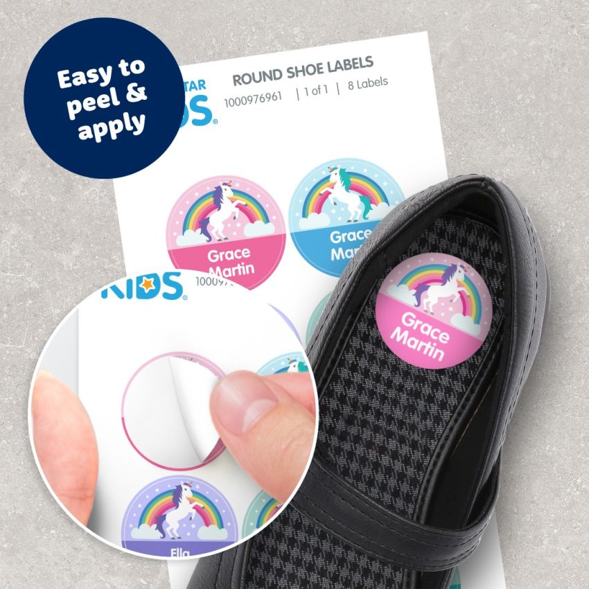 Round Shoe Stick On Name Labels gallery image №4