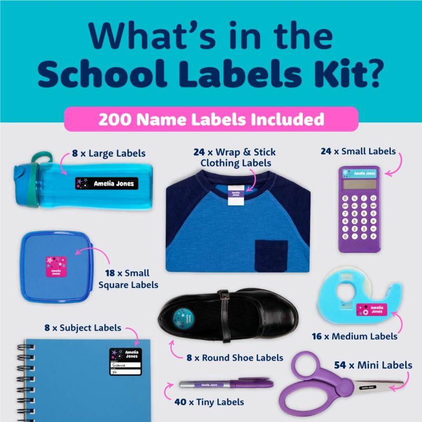 Designer School Name Labels Combo Pack gallery image №2