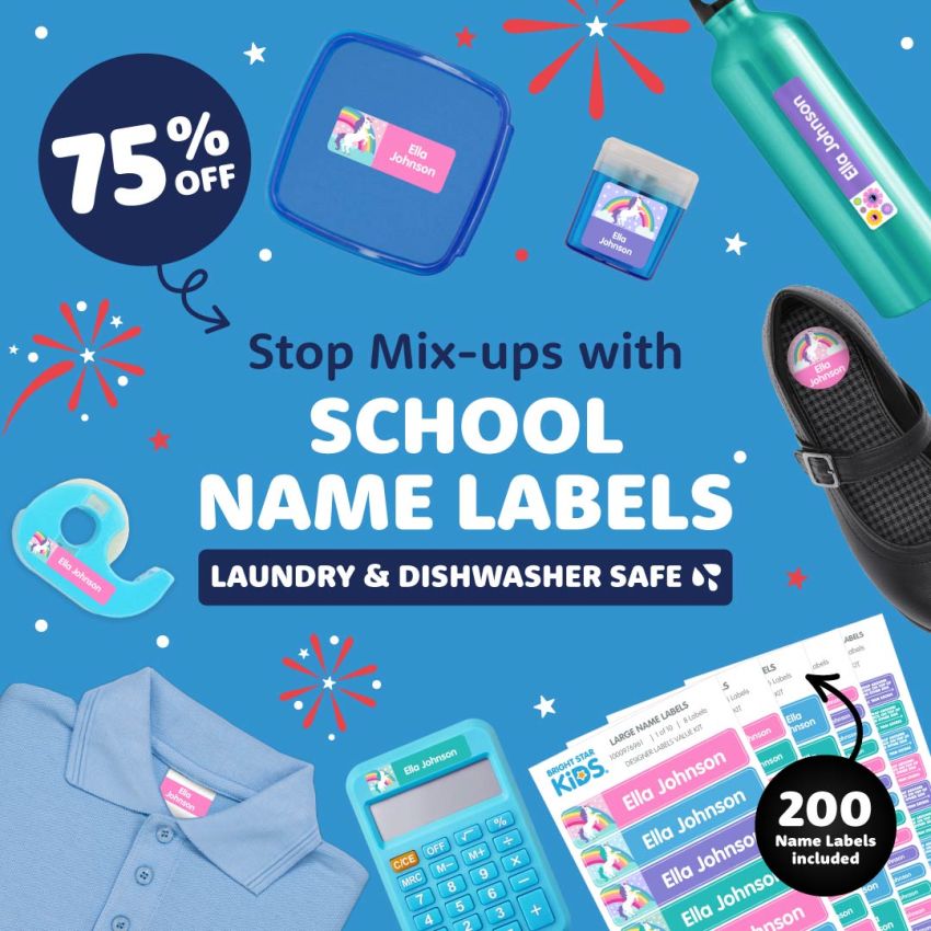 Designer School Name Labels Value Kit product preview image