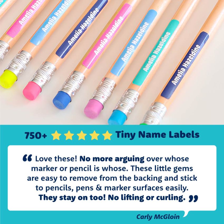 Tiny Pencil Stick On Name Labels product preview image