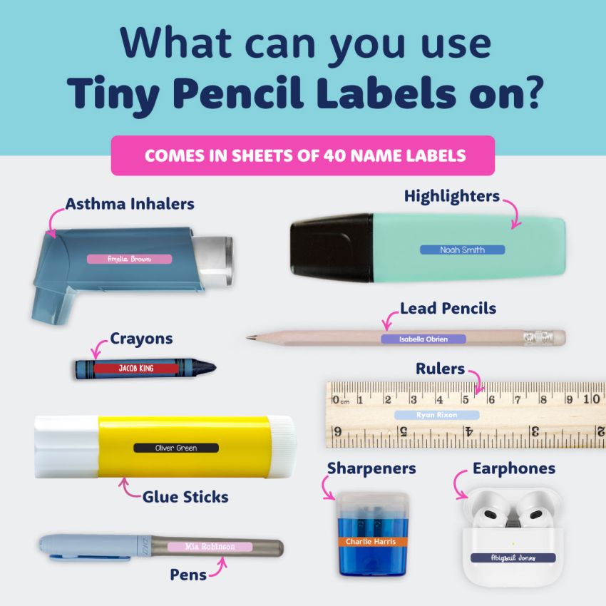 Tiny Pencil Name Labels product preview image