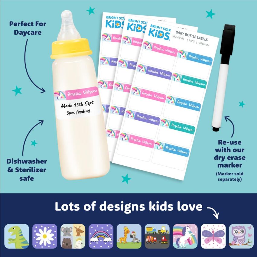 Designer Baby Bottle Stick On Labels product preview image