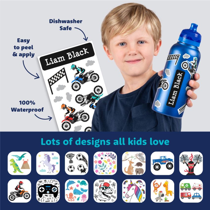 Kids Drink Bottle Name Labels product preview image