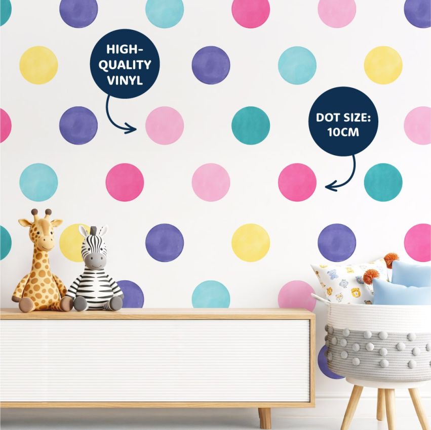 Watercolour Dots Wall Stickers gallery image №1
