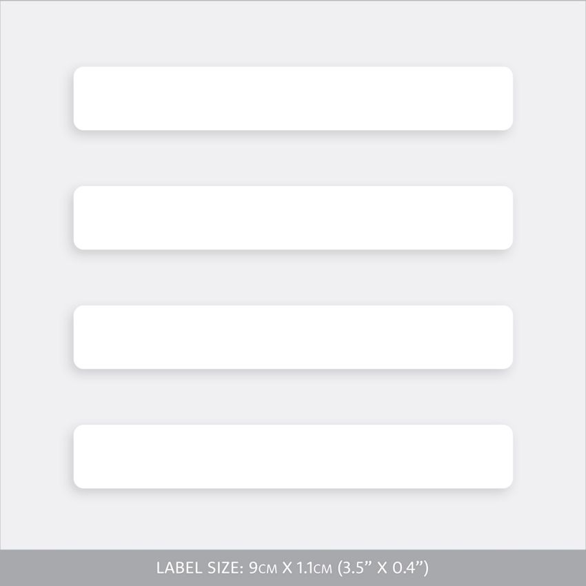 White Wrap & Stick Clothing Name Labels