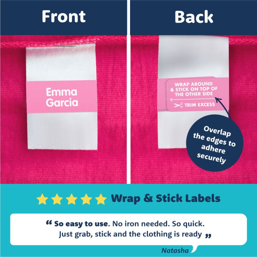 Wrap & Stick Clothing Name Labels product preview image