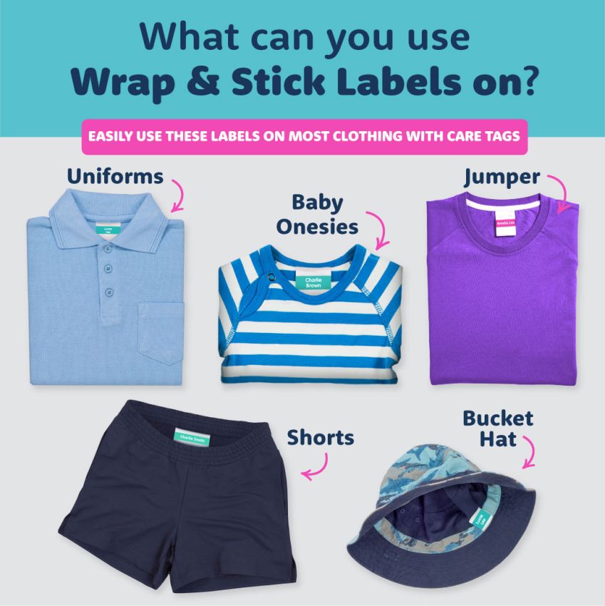 Wrap & Stick Clothing Name Labels product preview image