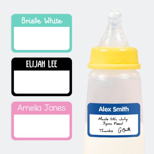 Classic Baby Bottle Name Labels