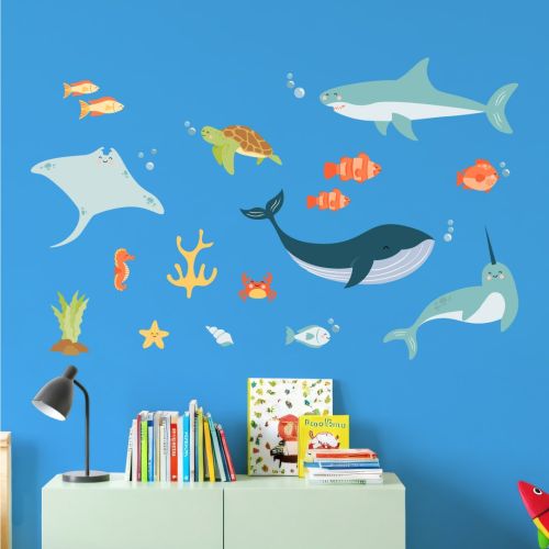 Bright Sea Animals Wall Stickers