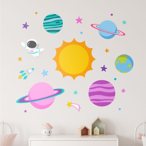 Pink Space Wall Stickers