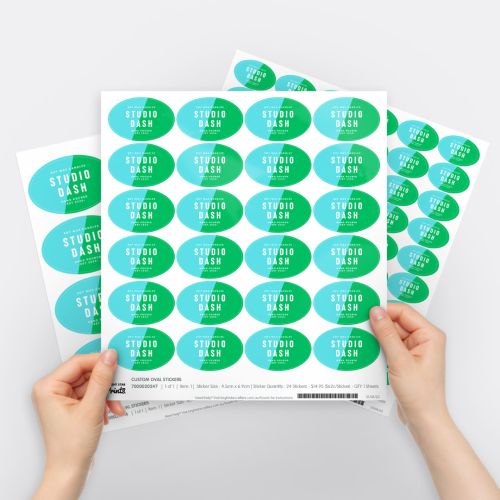 Oval Vinyl Sticker Sheets
