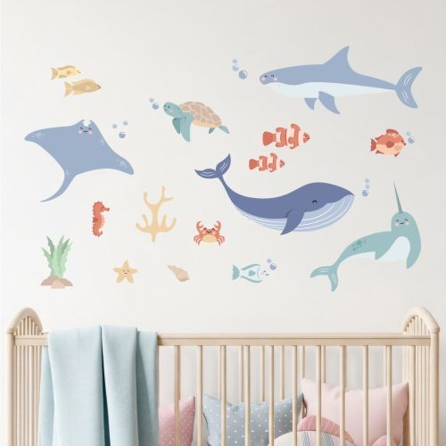 Pastel Sea Animals Wall Stickers