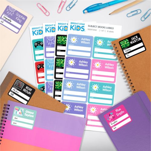 Subject (Book) Stick On Name Labels